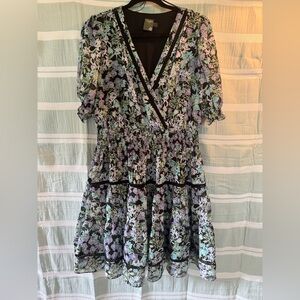 Taylor Black Dress with Lace Detail